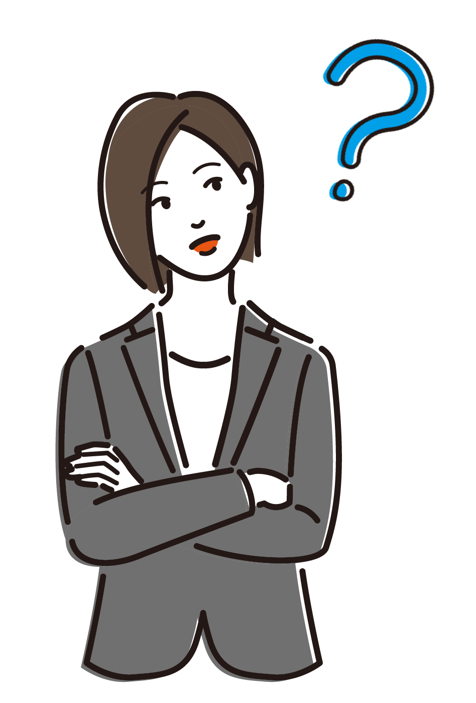 疑問を持つ女性のイラスト