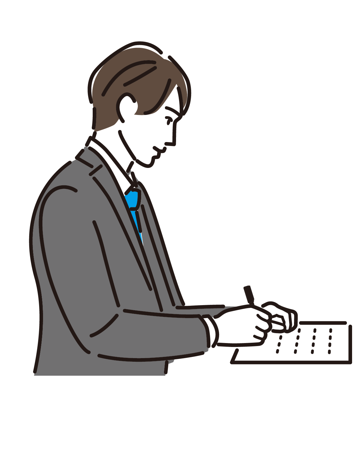 勉強する男性のイラスト