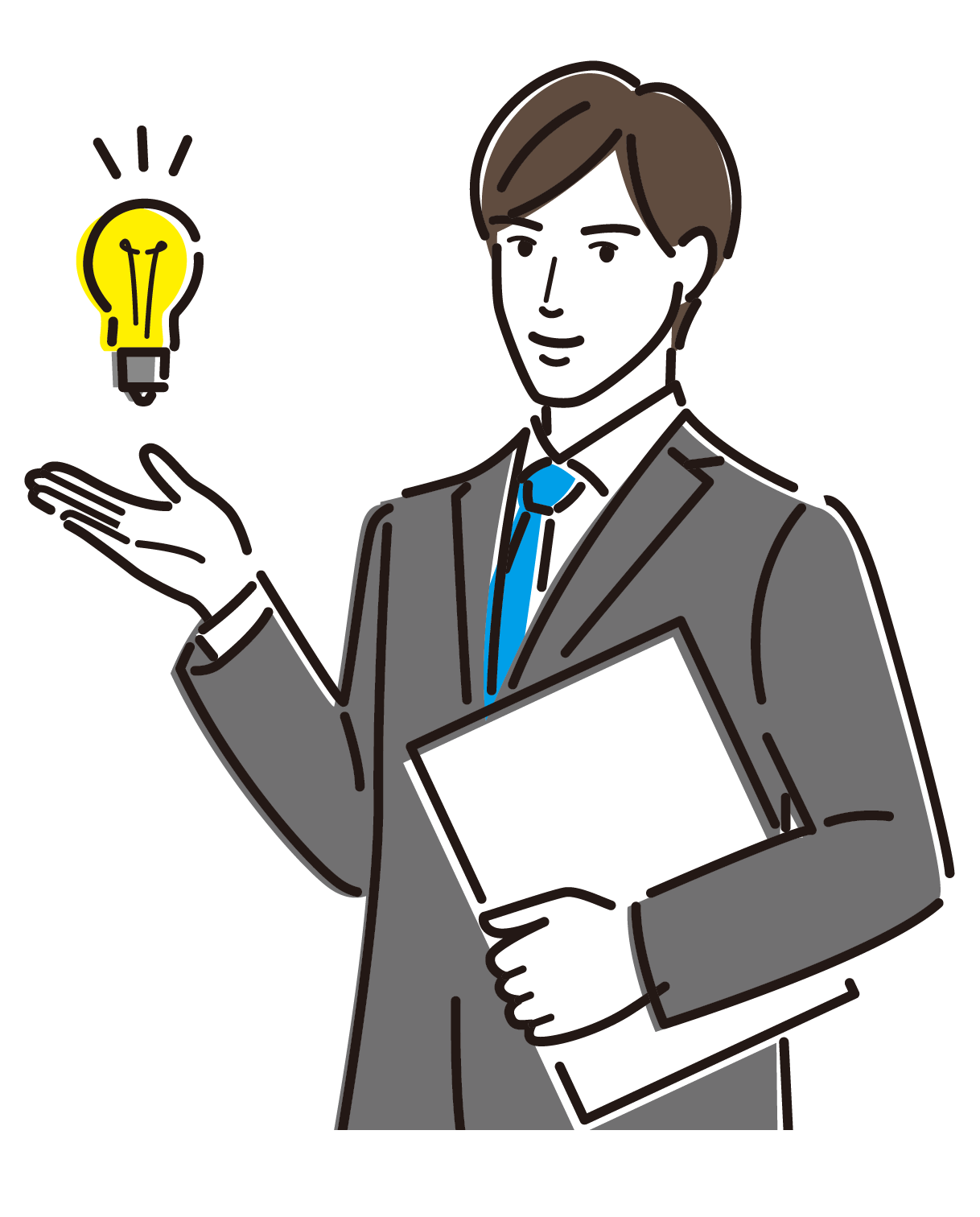 閃いた男性のイラスト